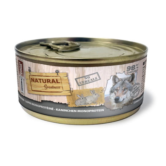 Natural Greatness - Receta de conejo - Latas monoproteicas 170 ó 400 gramos