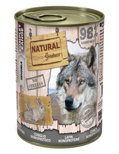 Natural Greatness - Receta de conejo - Latas monoproteicas 170 ó 400 gramos