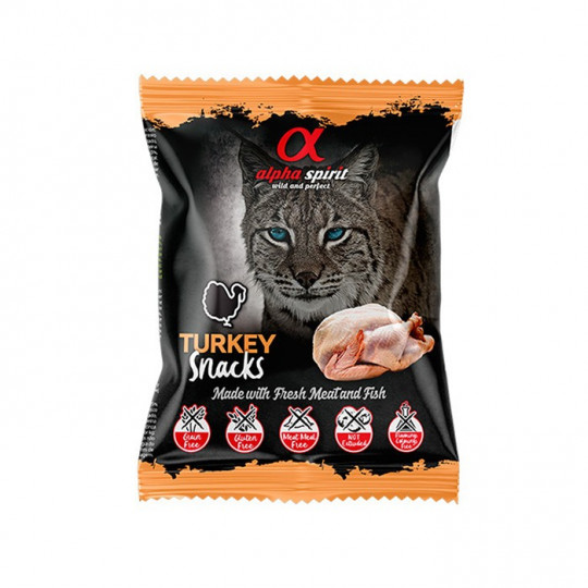 Snacks Alpha Spirit de Pavo para gatos 50 gr